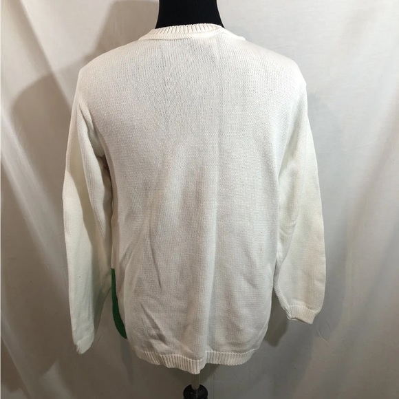 Hunt Club White Multicolor Squares Long Sleeve Crew Neck Sweater - Men’s Large - Picture 2 of 3